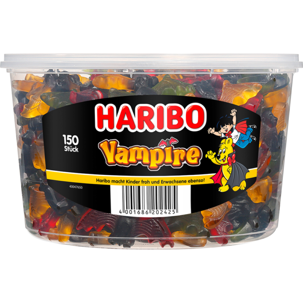 Haribo<br>  Vampire<br>  150 Stück in der Dose<br>